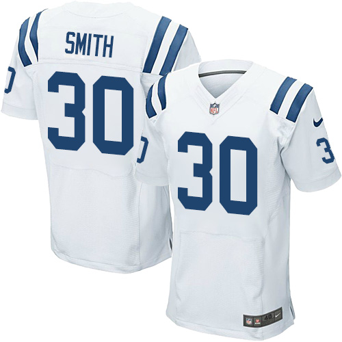 Men's Elite D'Joun Smith Nike Jersey White Road - #30 NFL Indianapolis Colts